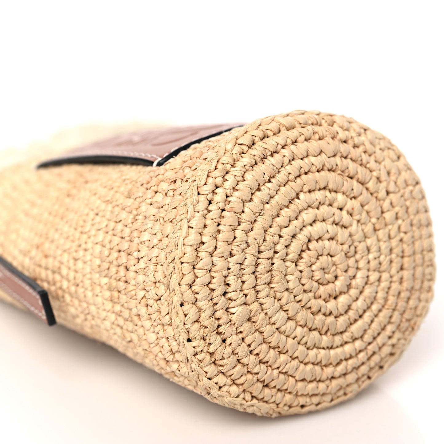 Calfskin Raffia Paulas Ibiza Bucket Bag Natural Tan