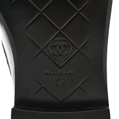 Chanel Lambskin Quilted CC Turnlock Loafers 37 Black 6 of 9