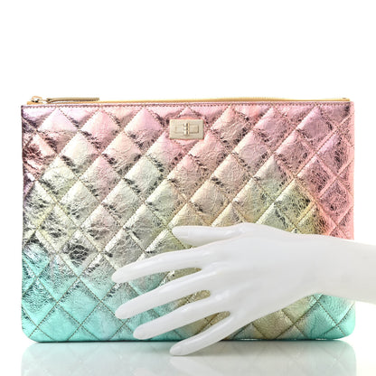 Chanel Metallic Goatskin Quilted Medium 2.55 Reissue Cosmetic Case Multicolor 2 of 7