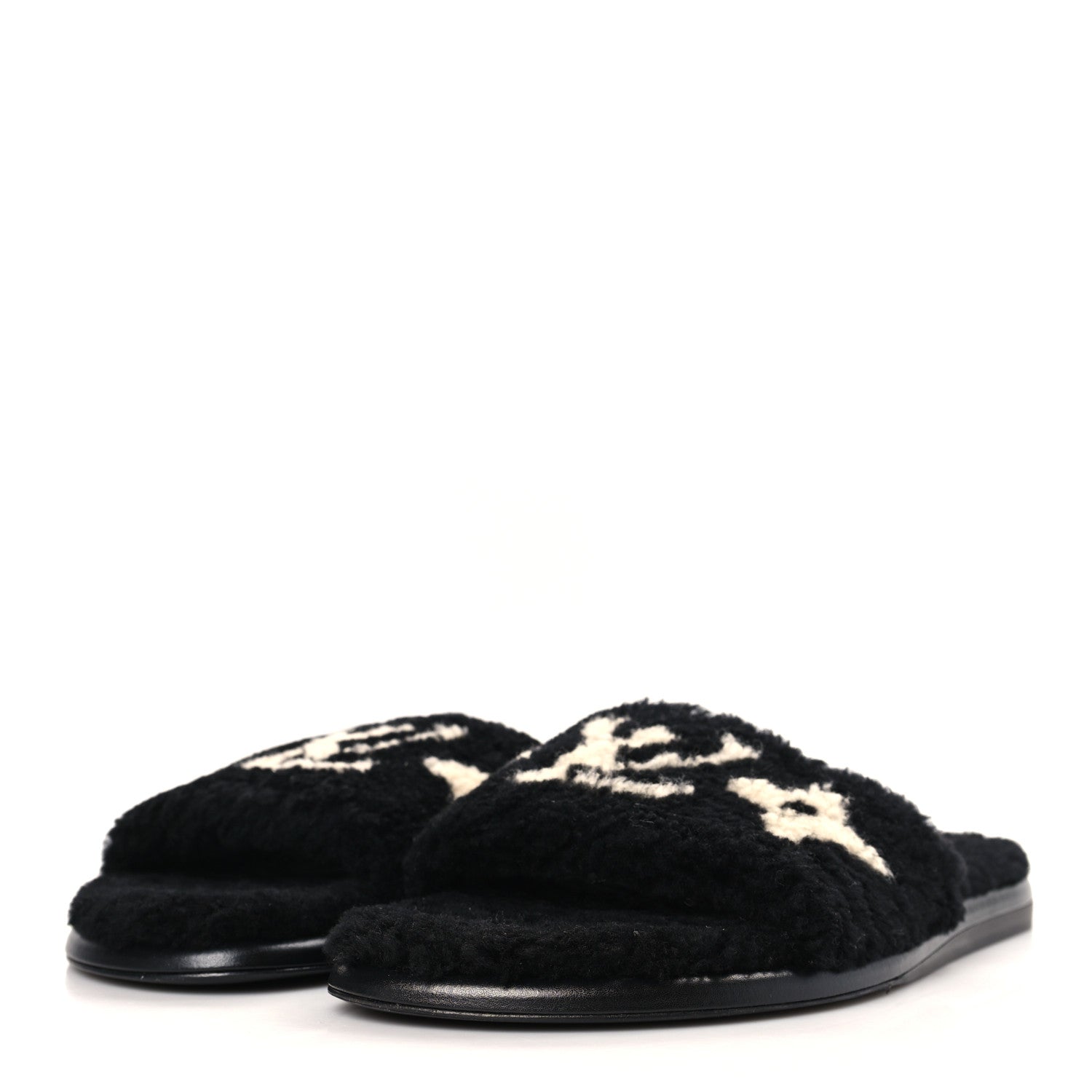 Louis Vuitton Shearling Magnetic Flat Mule 41 Black 3 of 8