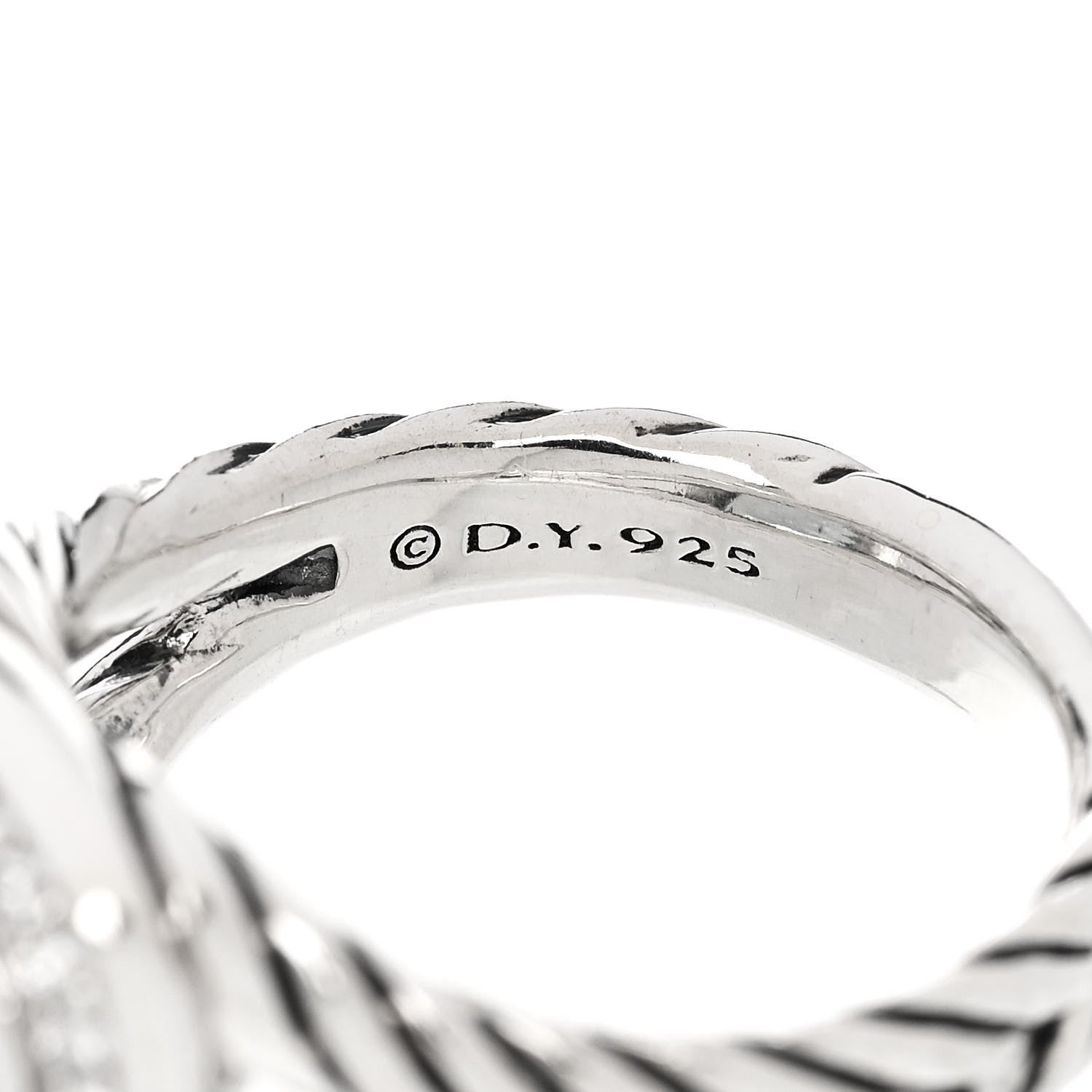 David Yurman Sterling Silver Diamond Blue Topaz 11mm Albion Ring 52 6 5 of 5