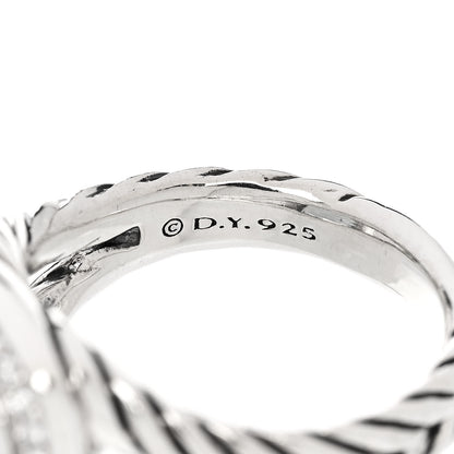 David Yurman Sterling Silver Diamond Blue Topaz 11mm Albion Ring 52 6 5 of 5