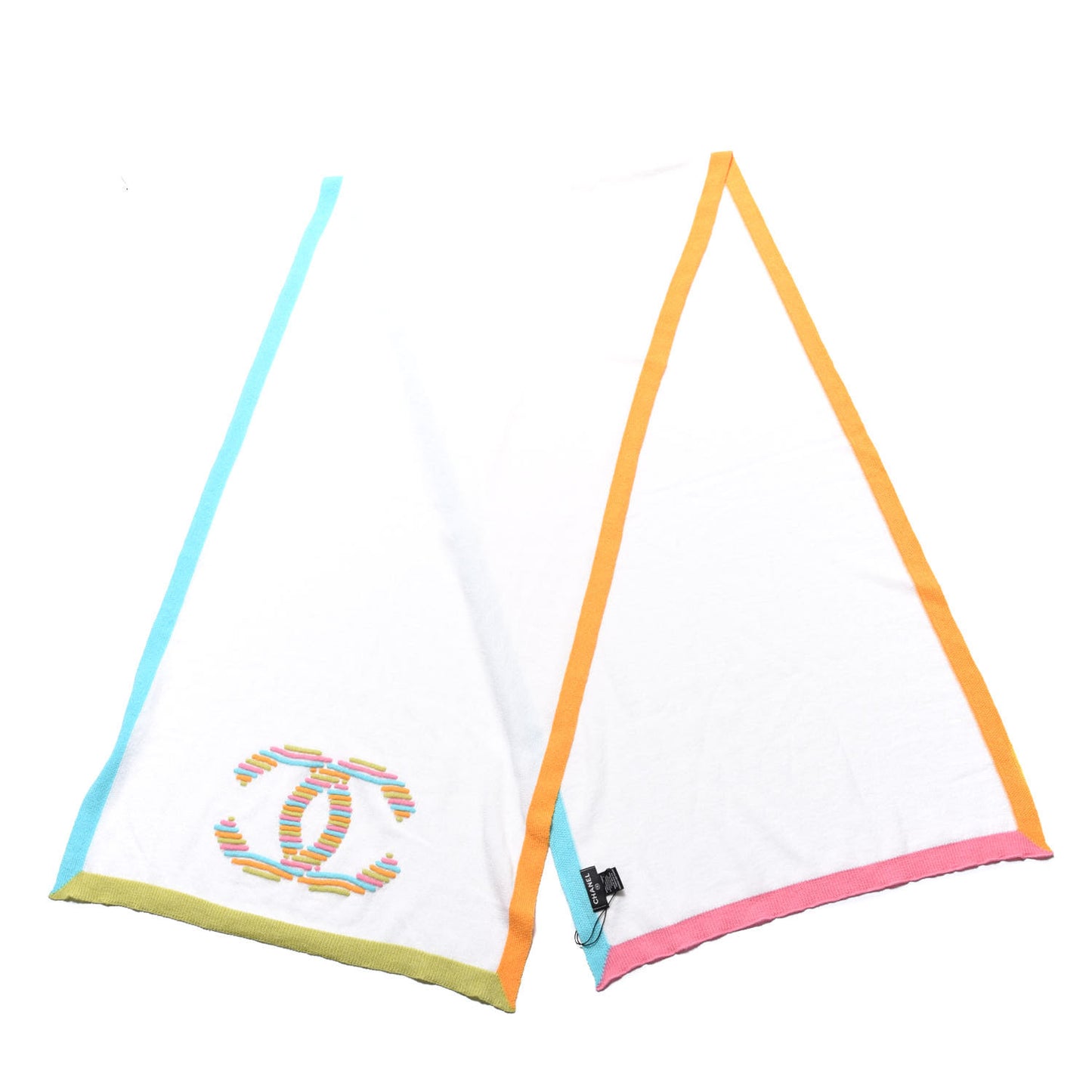 Cashmere CC Stole Ecru Green Light Pink