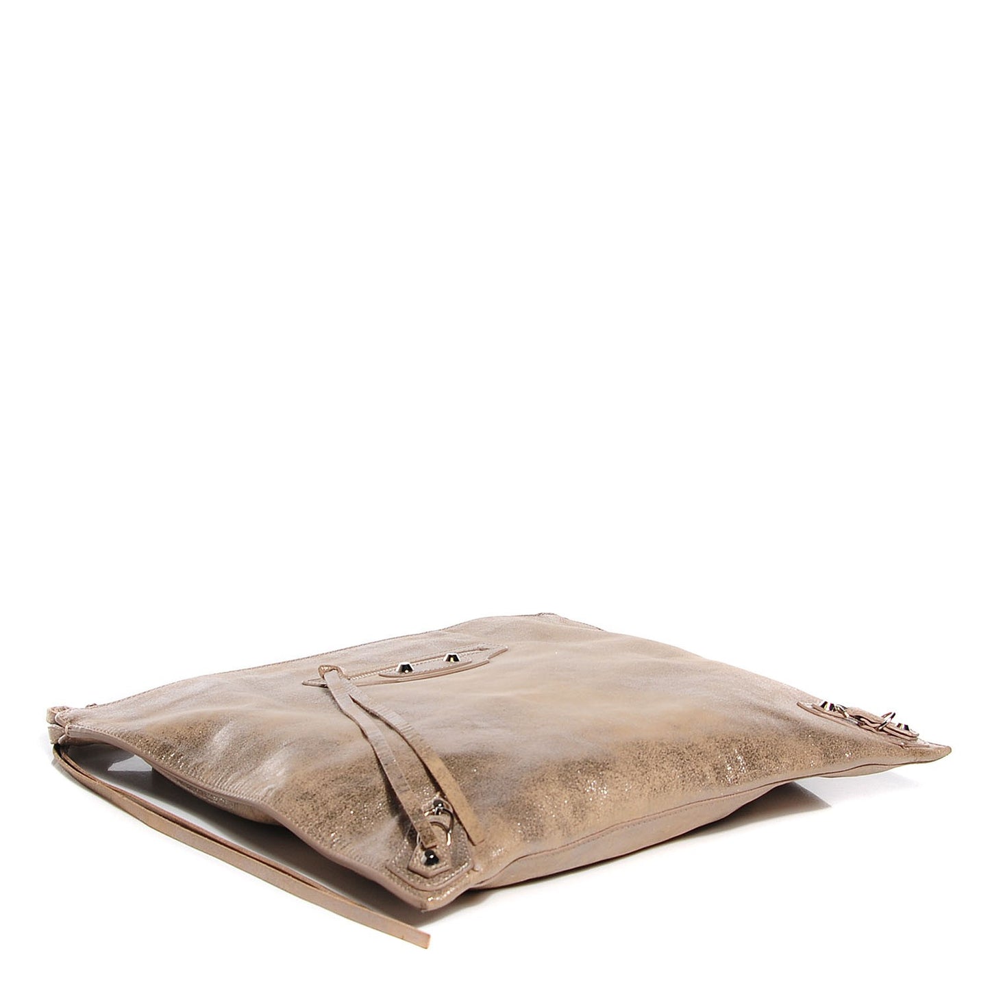 Metallic Calfskin Milkyway Ligne Papier Messenger Beige