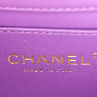 Chanel Lambskin Enamel Quilted Mini Pending CC Square Flap Purple 7 of 10