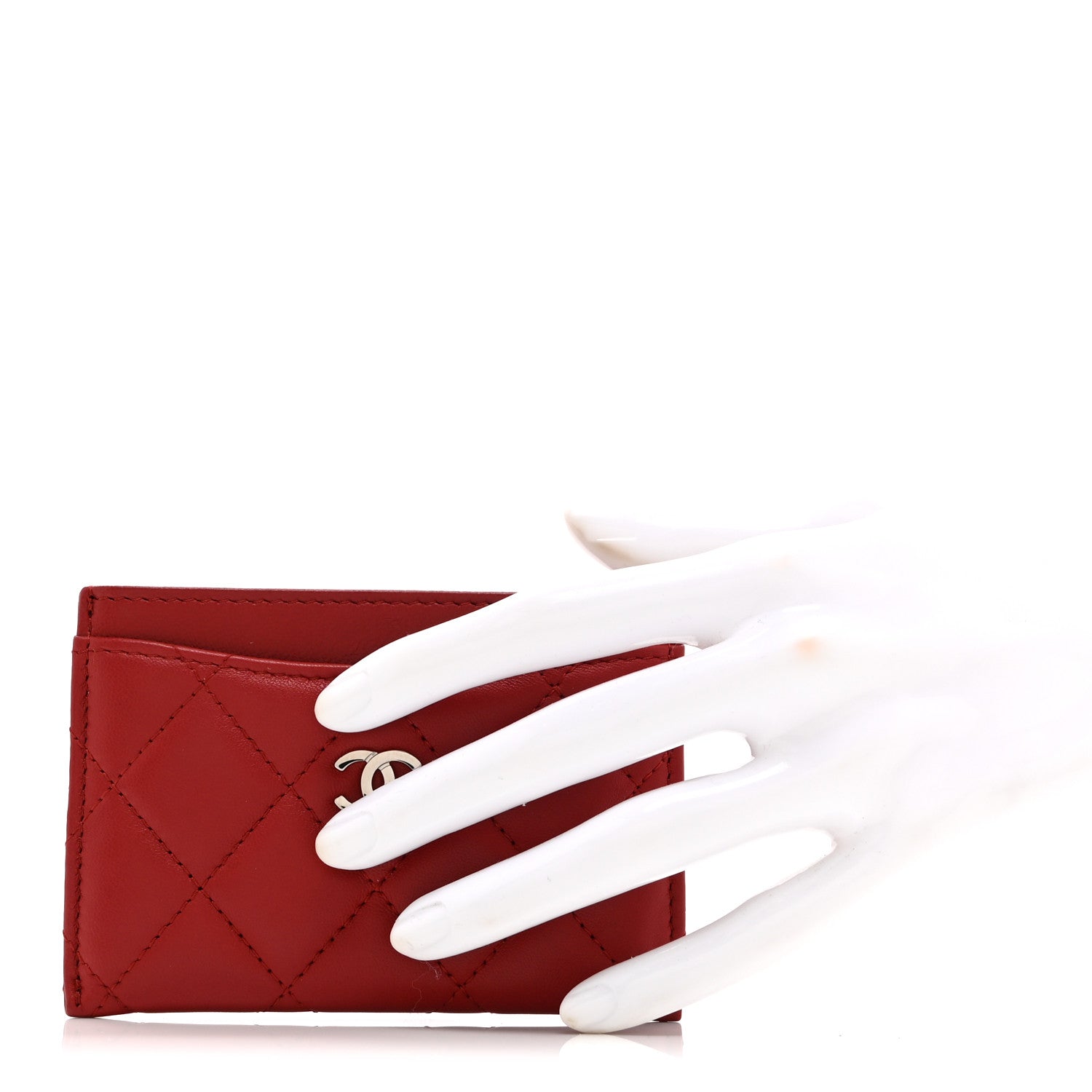 Chanel Lambskin Quilted Card Holder Red 2 of 8
