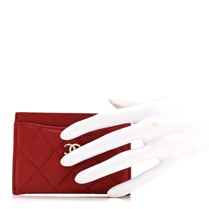 Chanel Lambskin Quilted Card Holder Red 2 of 8