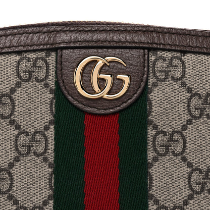 Gucci GG Supreme Monogram Textured Calfskin Web Large Ophidia Cosmetic Case Beige Ebony New Acero 8 of 13
