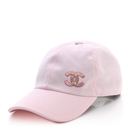 Chanel Cotton Sequin CC Cap Hat Light Pink 1 of 8