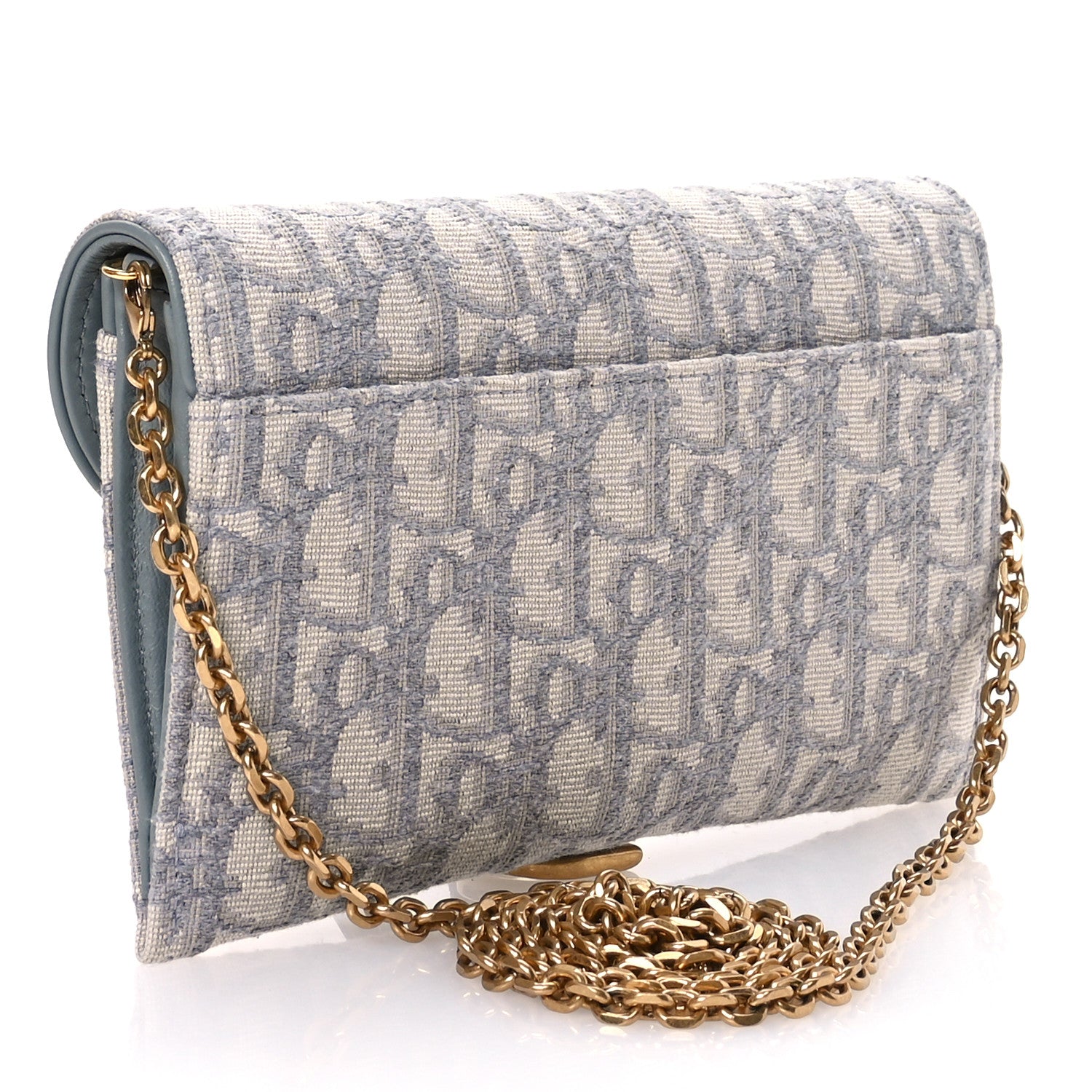 Christian Dior Oblique Saddle Chain Long Wallet Grey 4 of 11