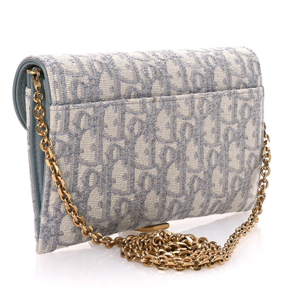 Christian Dior Oblique Saddle Chain Long Wallet Grey 4 of 11