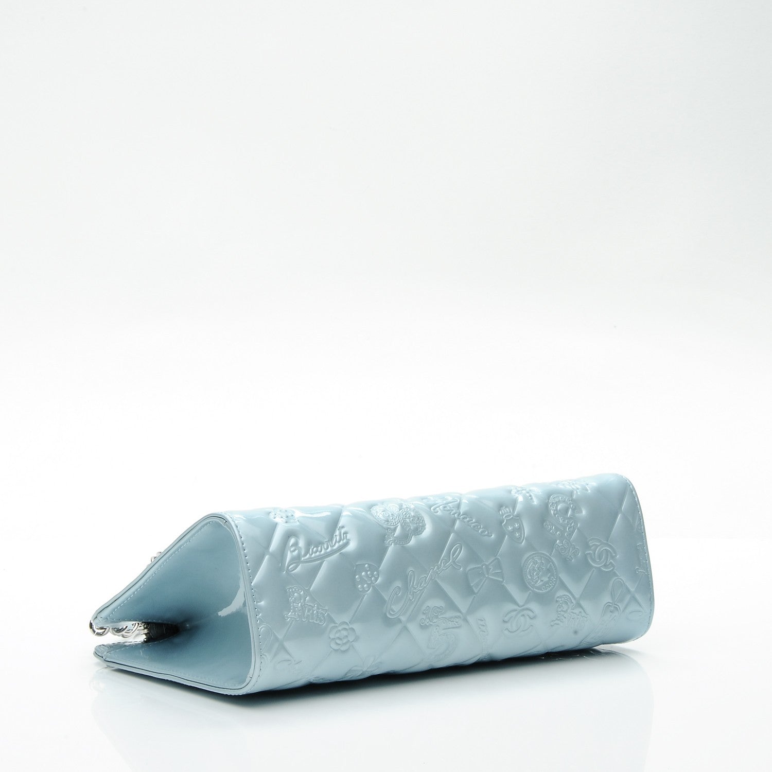 Chanel Patent Calfskin Lucky Symbols Pochette Light Blue 4 of 7
