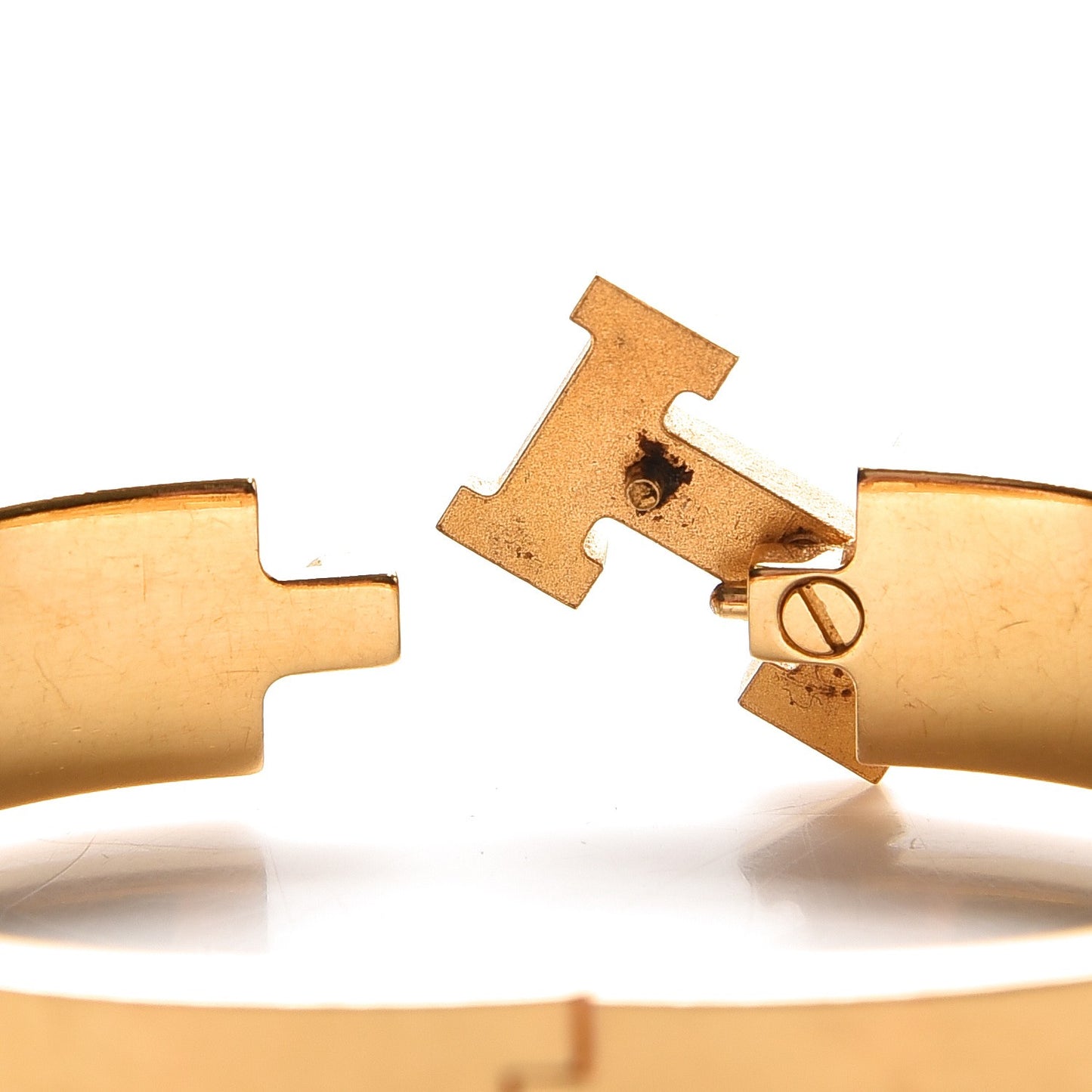 Enamel Narrow Clic Clac H Bracelet PM White