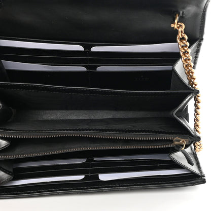 Gucci Calfskin Matelasse GG Marmont Chain Wallet Black 5 of 14