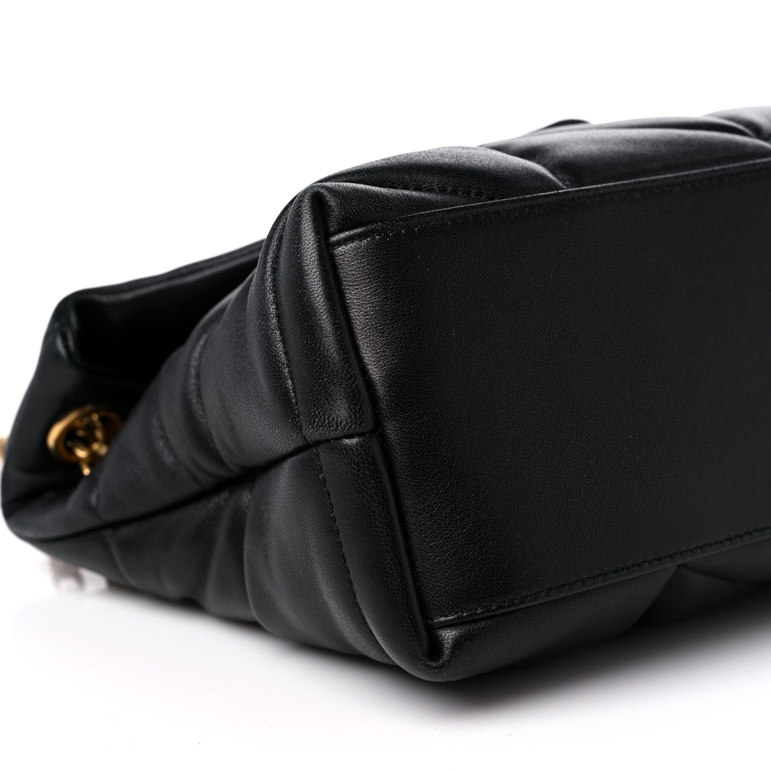 Saint Laurent Lambskin Quilted Small Loulou Puffer Monogram Chain Satchel Black 9 of 10