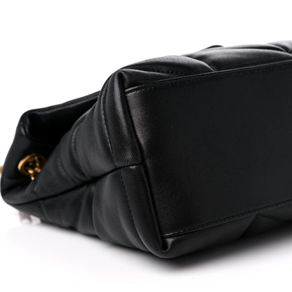 Saint Laurent Lambskin Quilted Small Loulou Puffer Monogram Chain Satchel Black 9 of 10