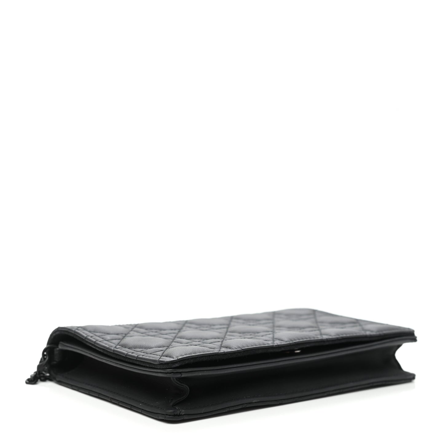 Ultra Matte Calfskin Cannage Lady Dior Clutch Black