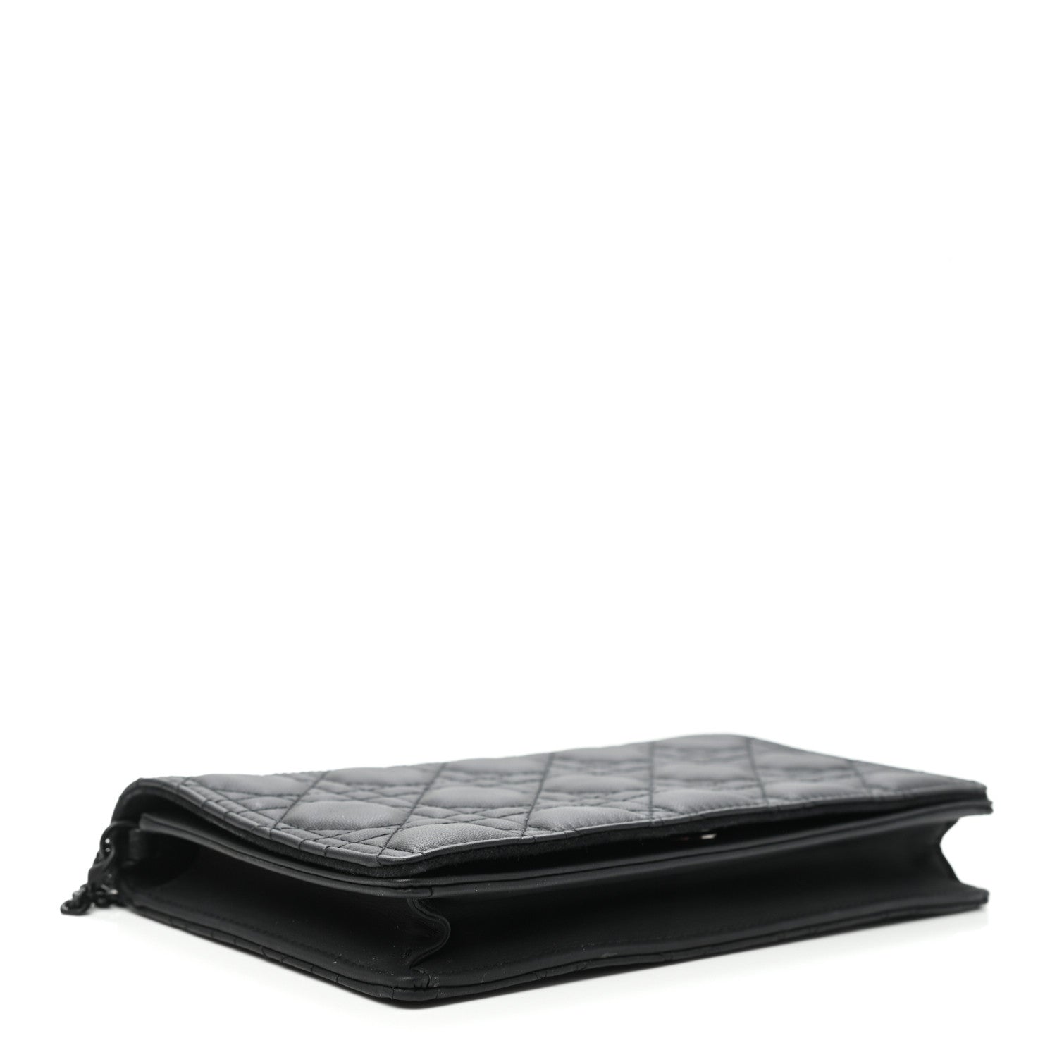 Christian Dior Ultra Matte Calfskin Cannage Lady Dior Clutch Black 4 of 8