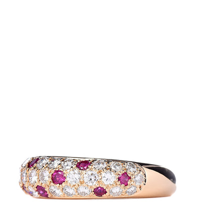 Cartier 18K Yellow Gold Diamond Ruby 6mm Mimi Ring 55 7.25 3 of 5