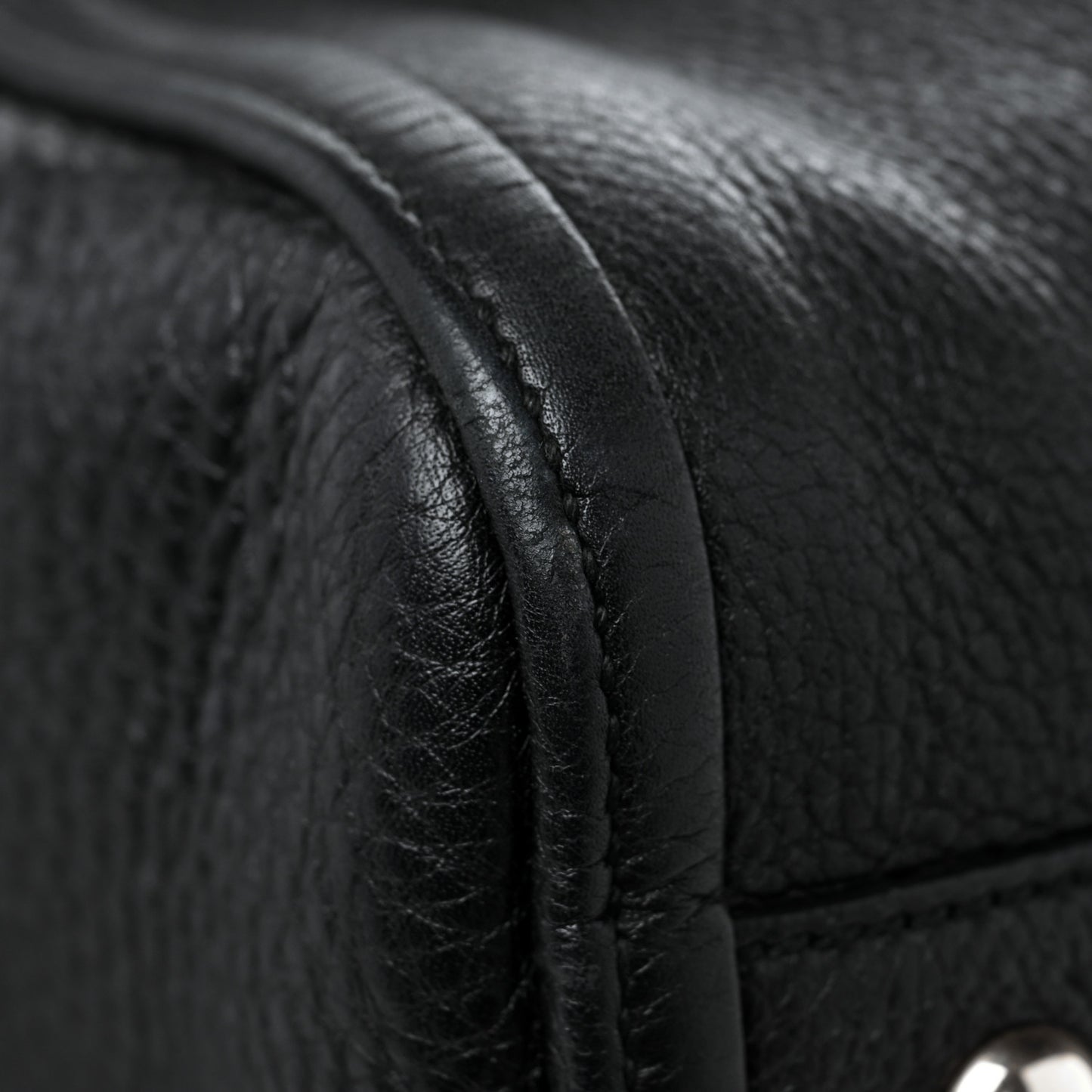 Pebbled Calfskin Medium Soho Shoulder Bag Black