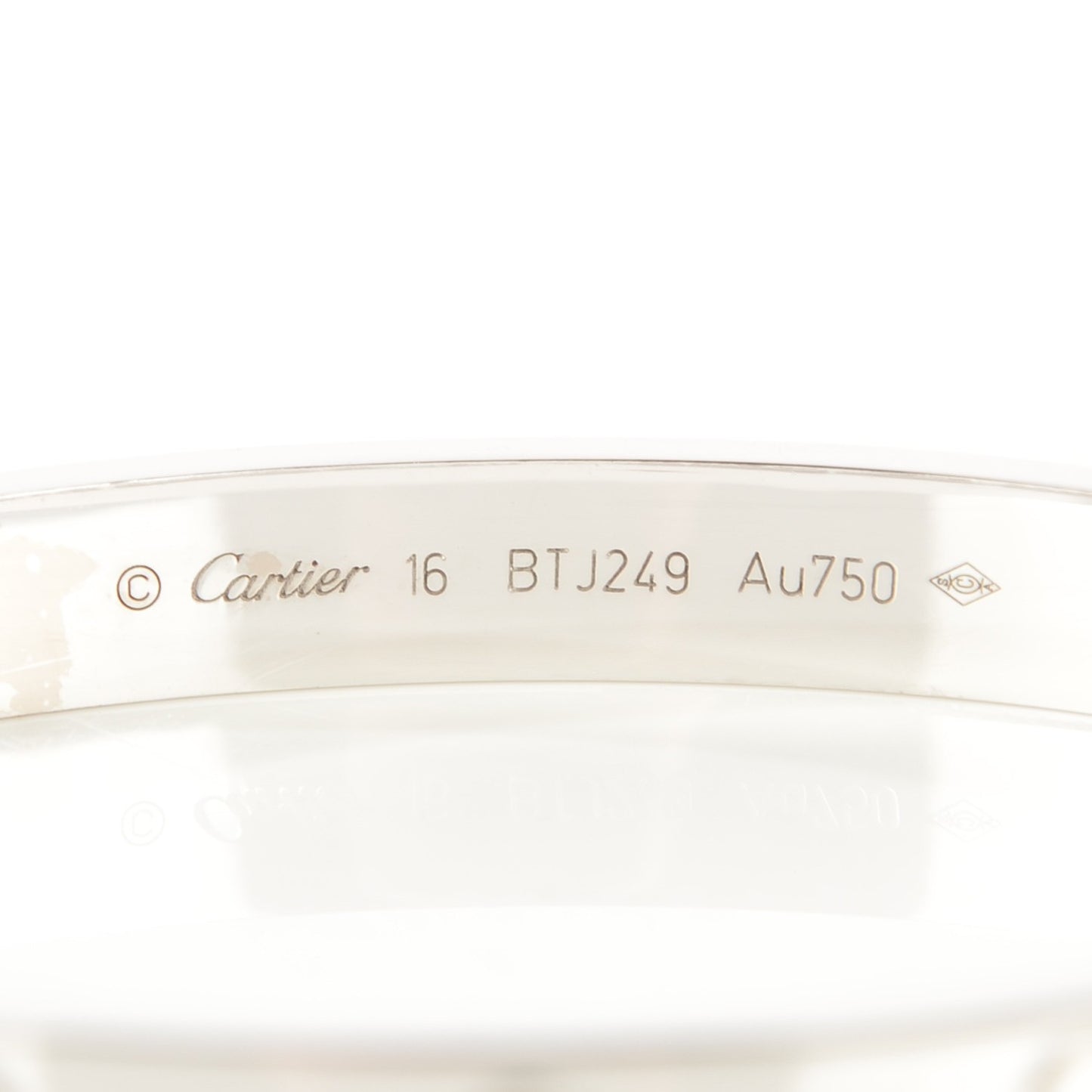 18K White Gold LOVE Bracelet 16