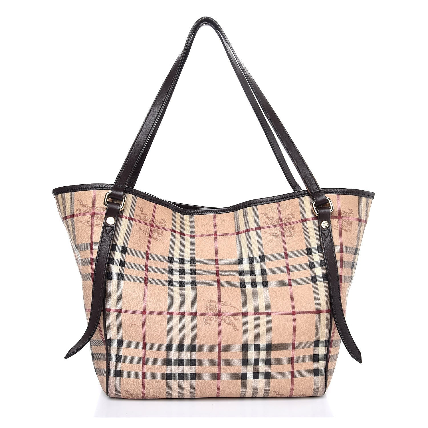 Burberry Haymarket Check Small Canterbury Tote Chocolate 1 of 14