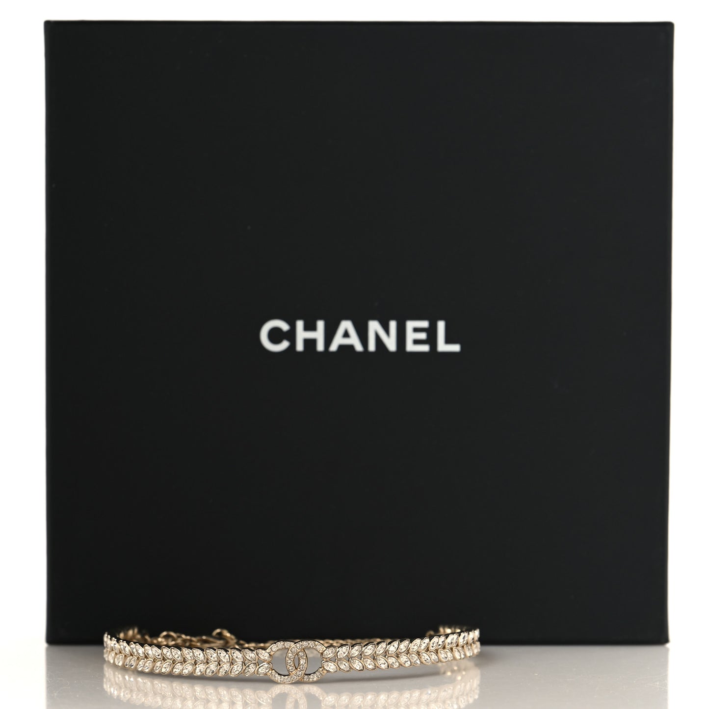 Crystal Sparkling Wheat CC Choker Necklace Gold