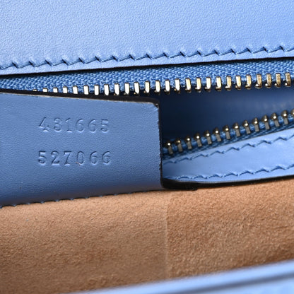 Gucci Calfskin Embroidered Medium Sylvie Top Handle Bag Clear Sky Blue 7 of 15