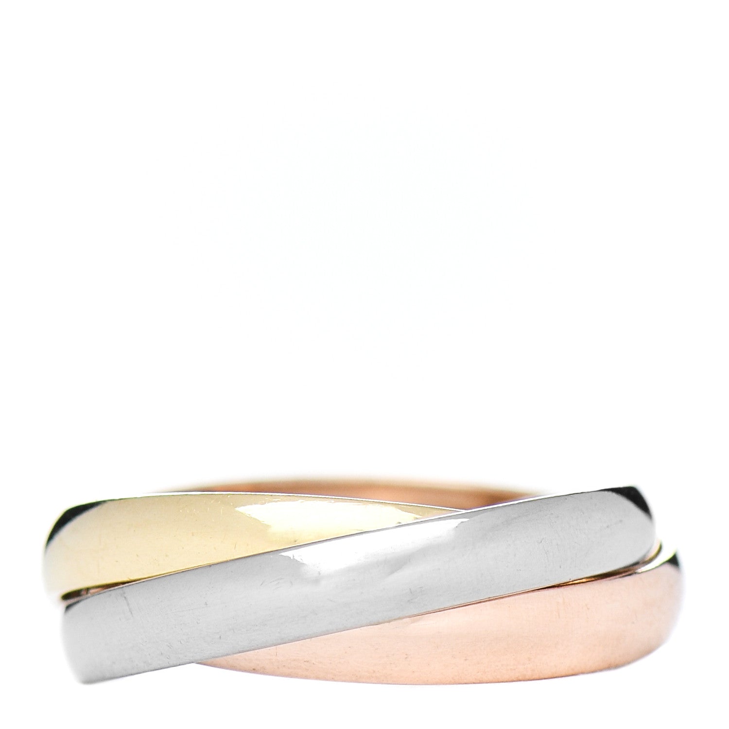 Cartier 18K Pink Yellow White Gold Small Trinity Ring 45 3.25 3 of 4