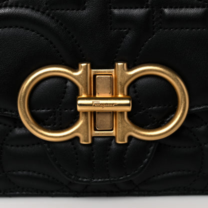 Salvatore Ferragamo Calfskin Quilted Gancini Small Flap Bag Black 7 of 11