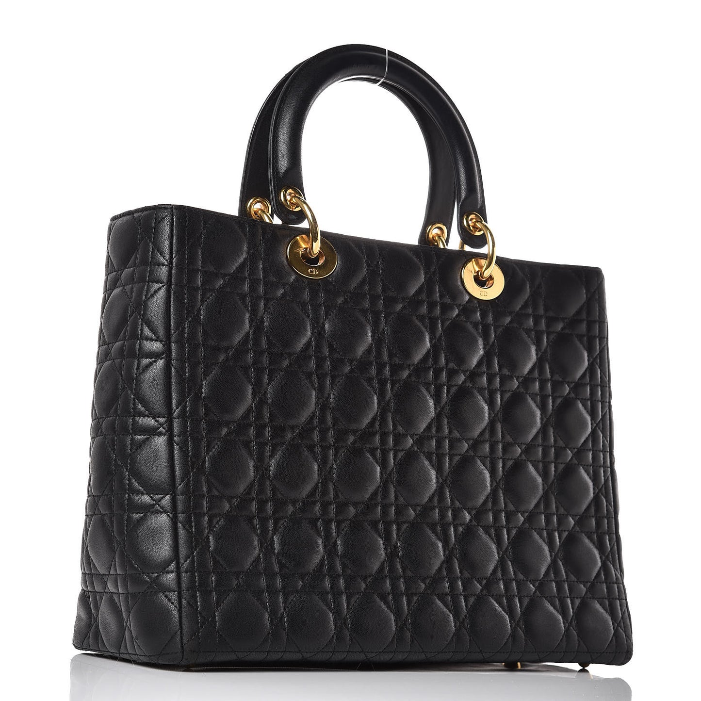 Lambskin Cannage Large Lady Dior Black