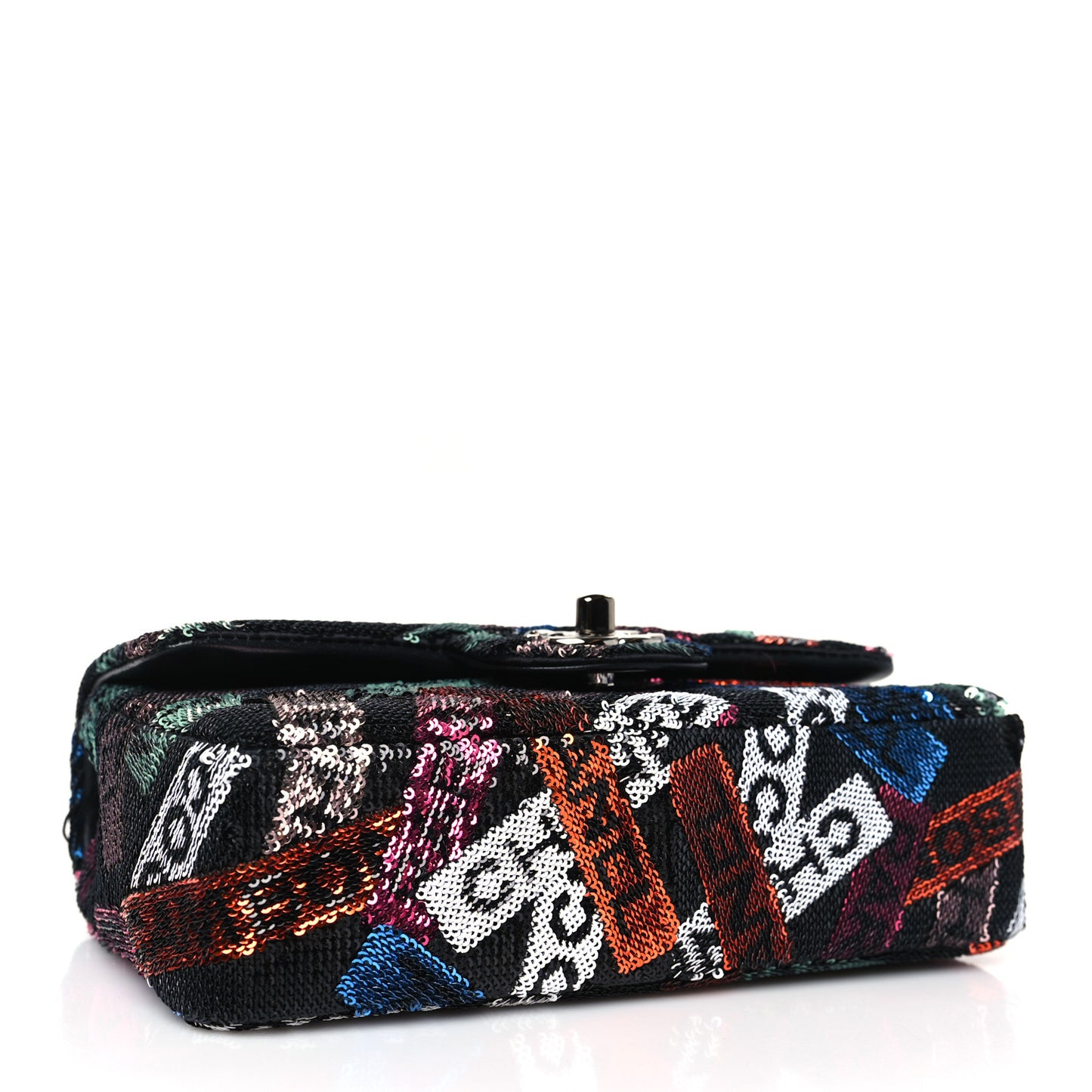Sequin Logo Small Flap Ruthenium Multicolor