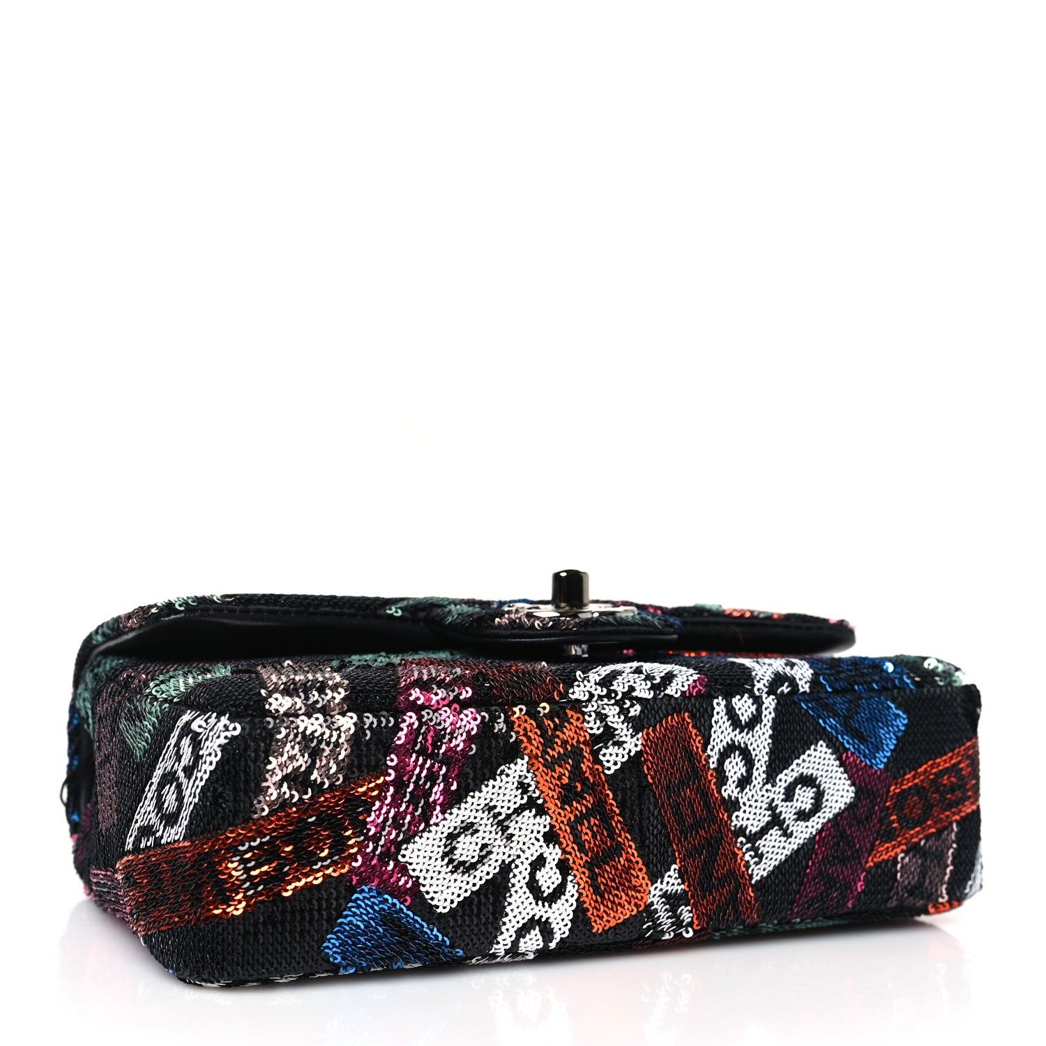 Chanel Sequin Logo Small Flap Ruthenium Multicolor 4 of 9