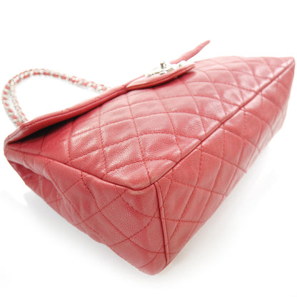 Chanel Washed Caviar Maxi Flap Fuchsia 5 of 10