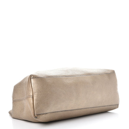 Gucci Metallic Pebbled Calfskin Medium Soho Chain Shoulder Bag Golden Beige 4 of 16
