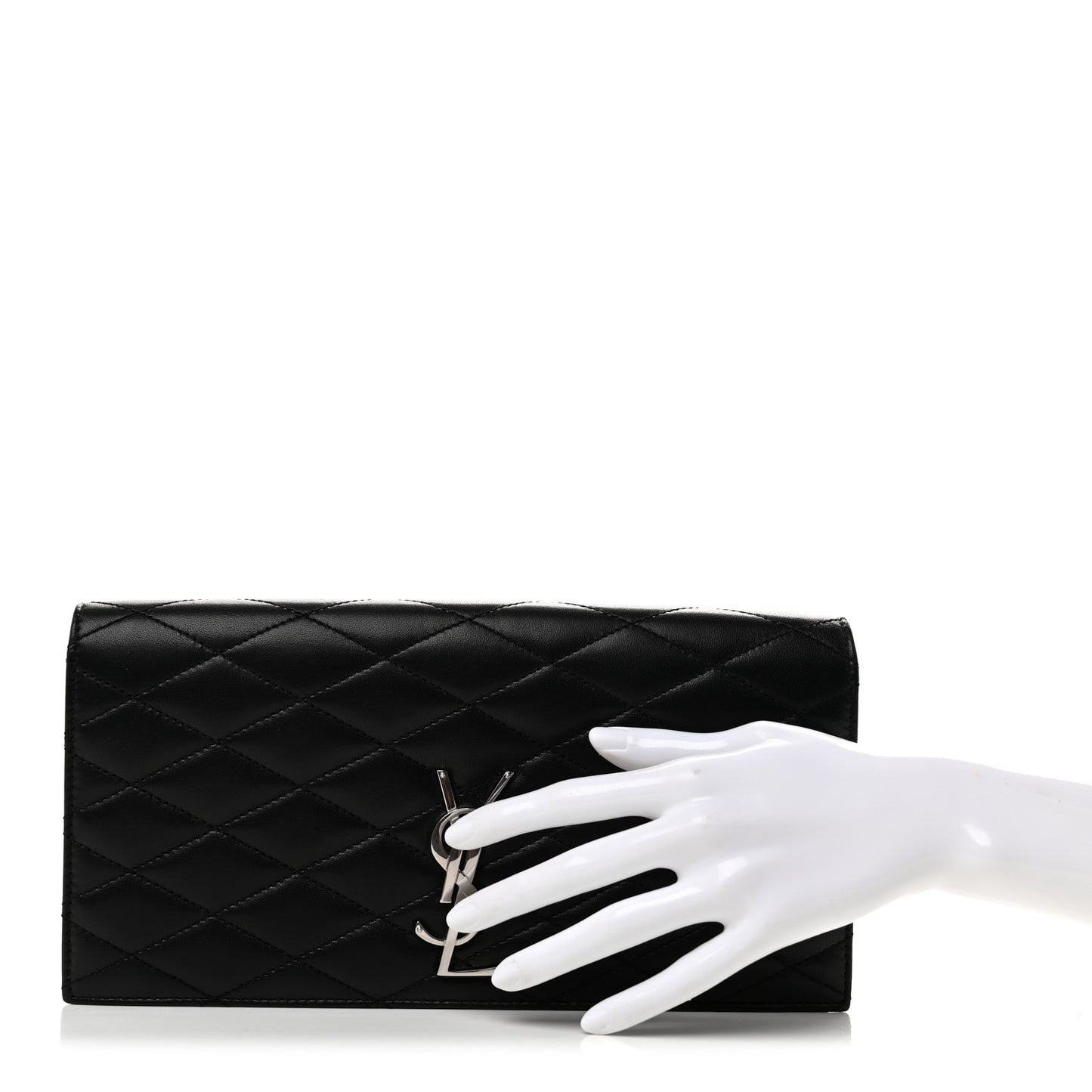 Lambskin Quilted Kate Clutch Black