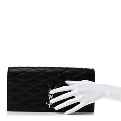 Saint Laurent Lambskin Quilted Kate Clutch Black 2 of 8