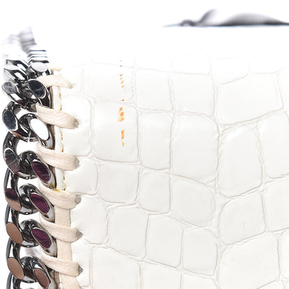 Stella McCartney Faux Leather Crocodile Embossed Mini Falabella Box Top Handle Bag White 12 of 13
