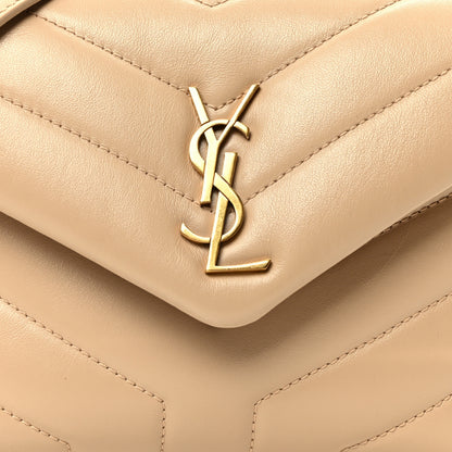 Saint Laurent Calfskin Y Quilted Monogram Toy Loulou Crossbody Bag Latte 7 of 10