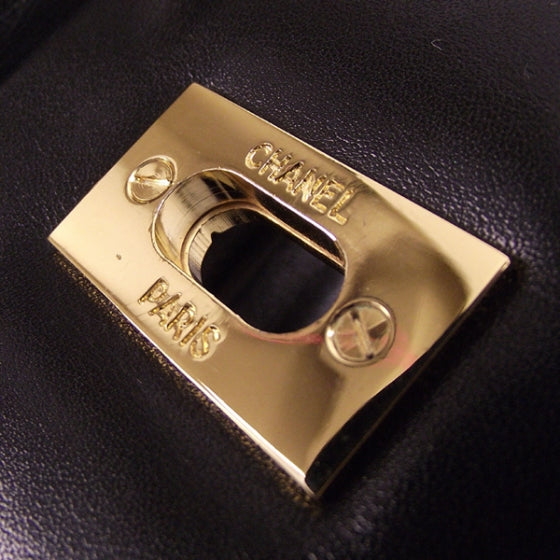 Chanel Vintage Leather XXL Jumbo Black 12 of 12