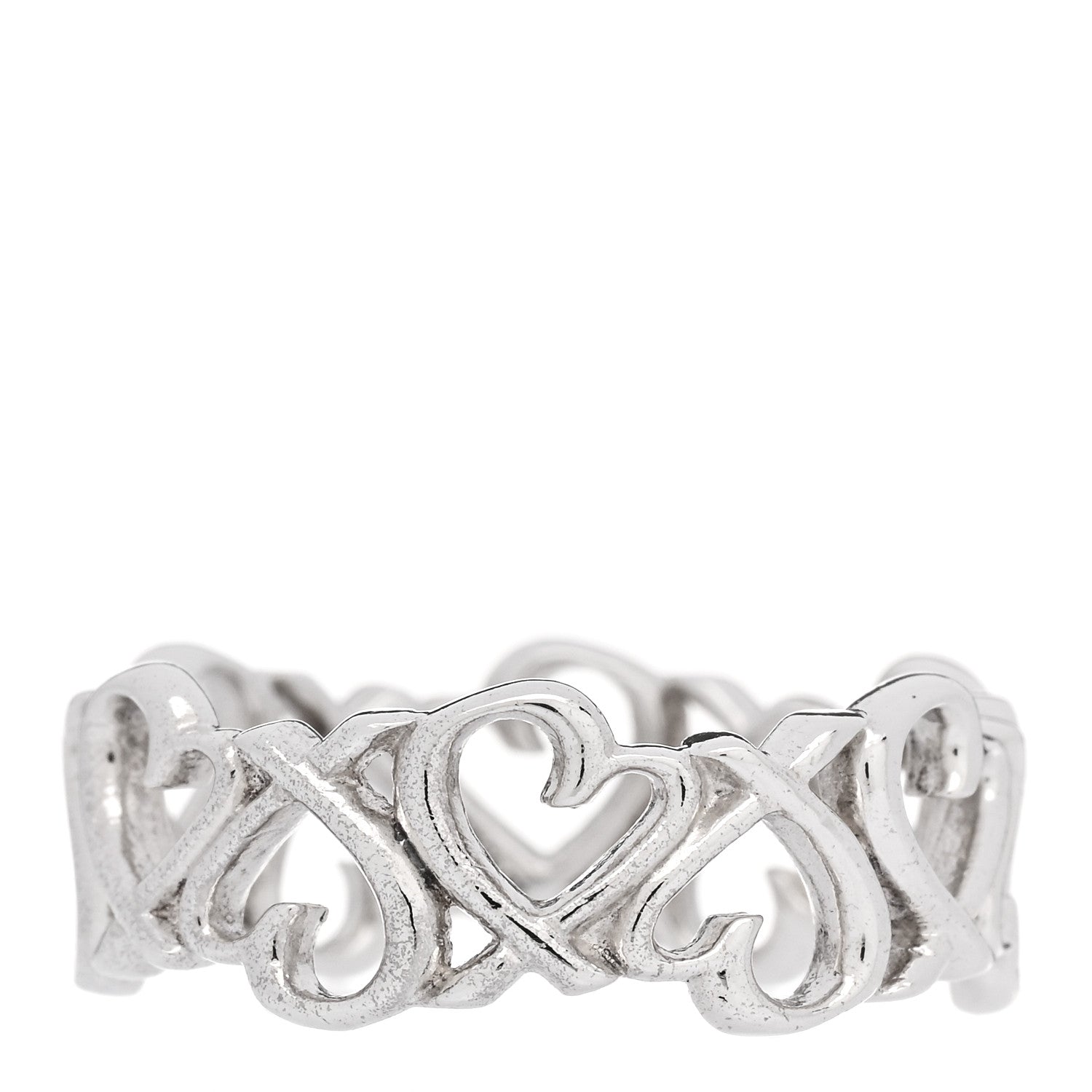 Tiffany Sterling Silver Paloma Picasso Loving Heart Band Ring 54 6.75 1 of 5