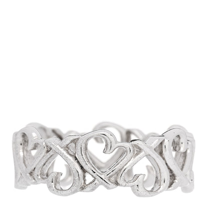 Tiffany Sterling Silver Paloma Picasso Loving Heart Band Ring 54 6.75 1 of 5