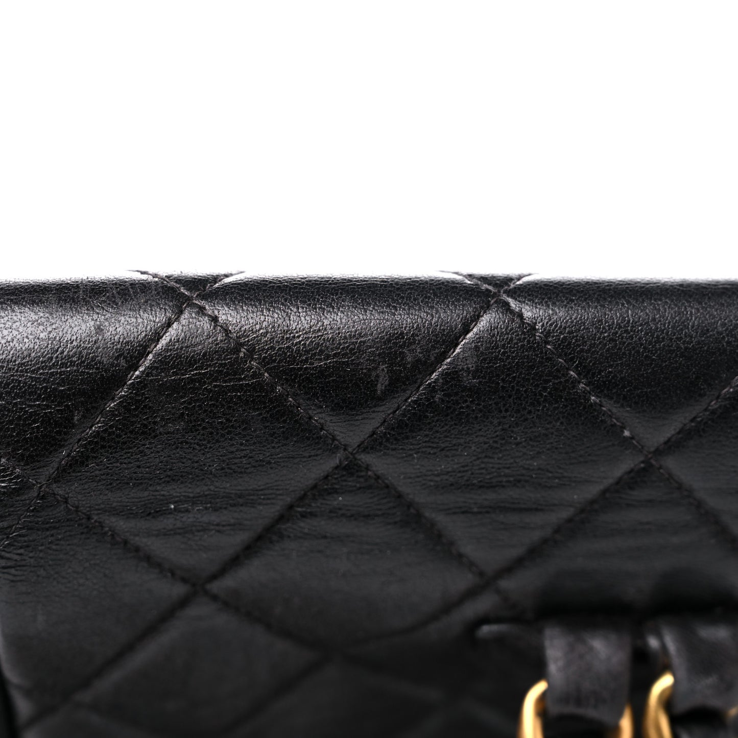 Lambskin Quilted Drawstring Backpack Black