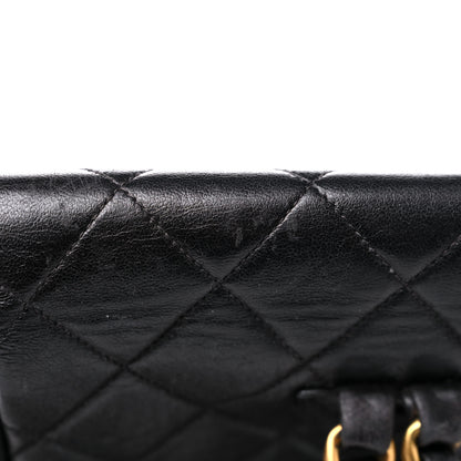 Chanel Lambskin Quilted Drawstring Backpack Black 15 of 16