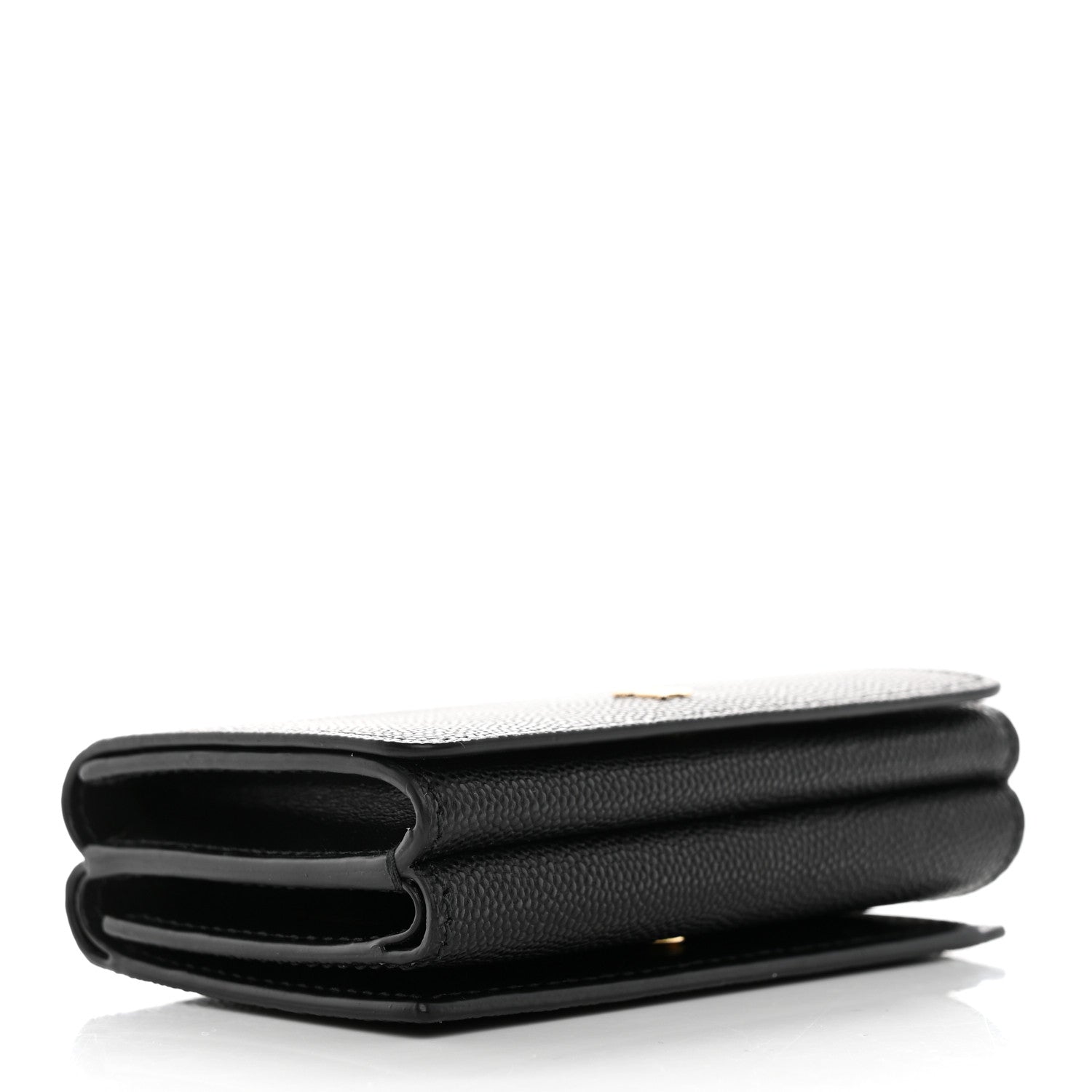 Burberry Grained Calfskin TB Compact Tri-Fold Wallet Black 4 of 11