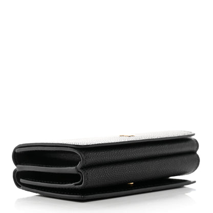 Burberry Grained Calfskin TB Compact Tri-Fold Wallet Black 4 of 11