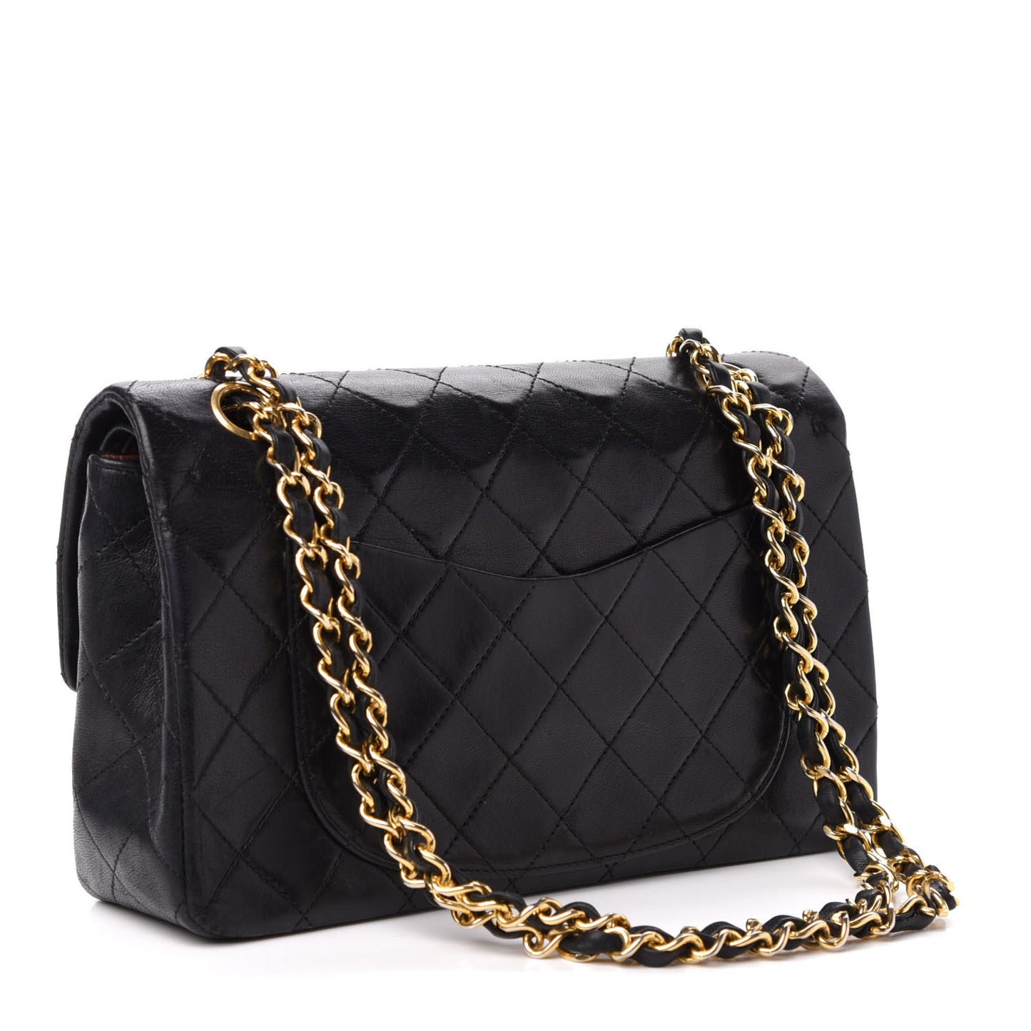 Lambskin Quilted Small Double Flap Black