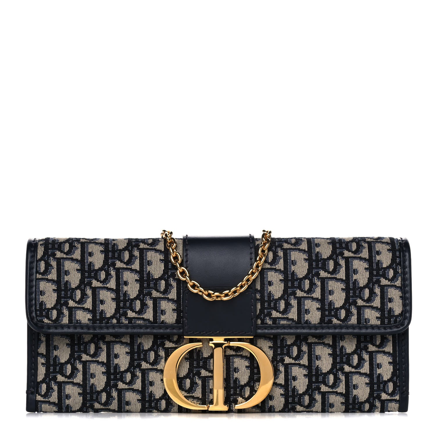 Christian Dior Oblique 30 Montaigne Chain Pouch Blue 1 of 11
