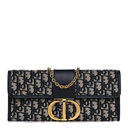 Christian Dior Oblique 30 Montaigne Chain Pouch Blue 1 of 11