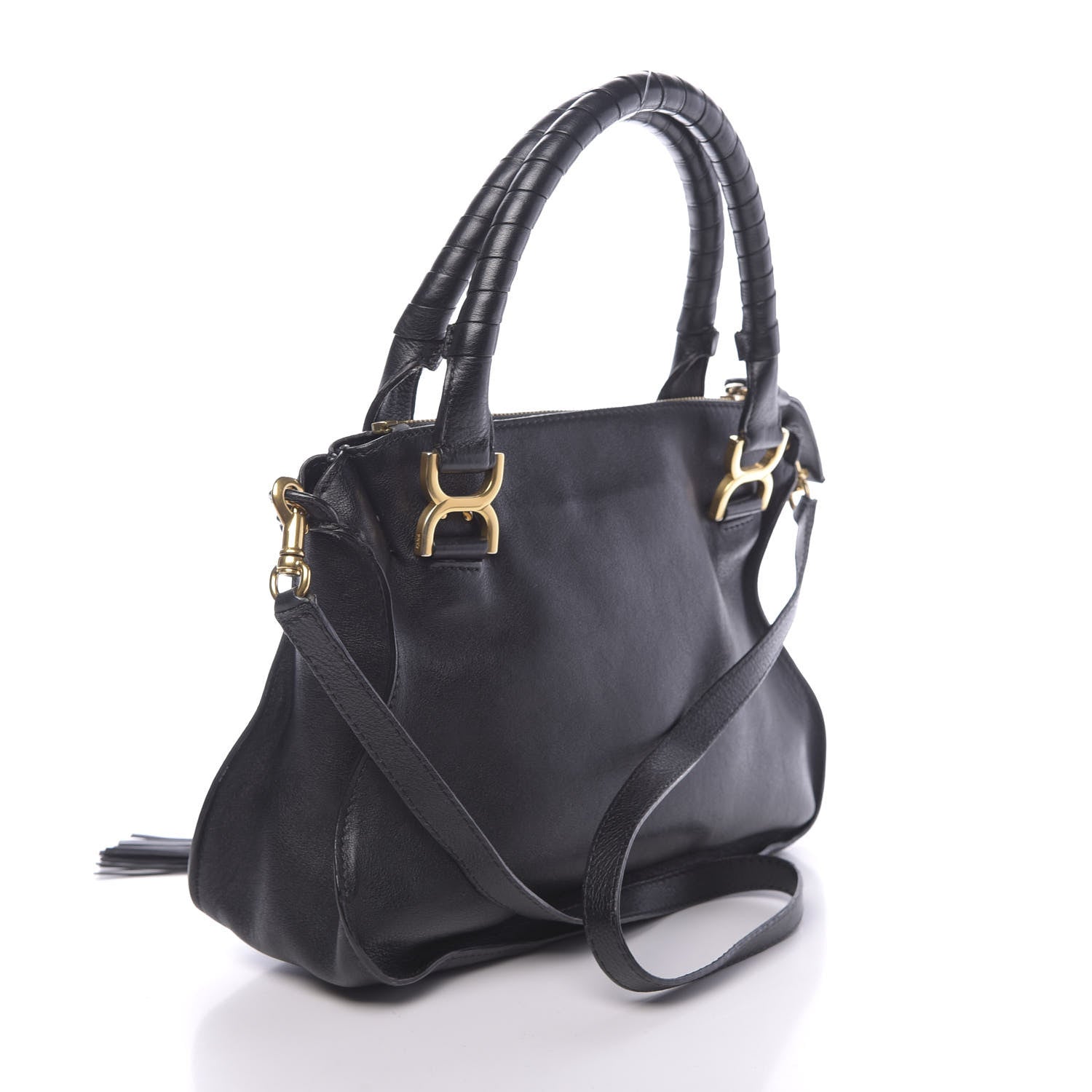 Chloe Calfskin Studded Medium Marcie Satchel Black 3 of 12